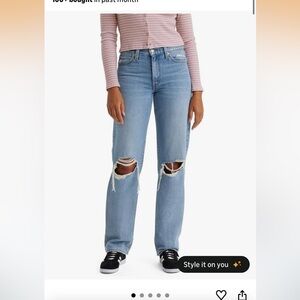 NWT Levi's 94 Baggy Ripped Straight Leg Jeans 27x31